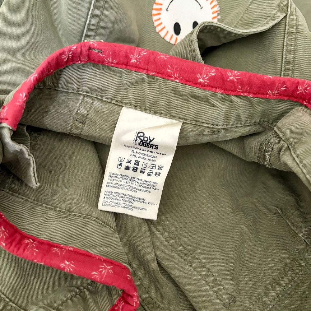 ROY ROGERS Green Cargo Pants Pockets Patches Retro Cropped Roy Roger's Size 31 - Picture 11 of 13